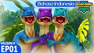 【GOGODINO EXPLORERS II】EP01 Velociraptor saling membantu | Kartun Anak | Lagu | Musim 4 | Indonesia