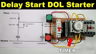 Two Contactor Connection with Add-on Block Delay timer @ElectricalTechnician