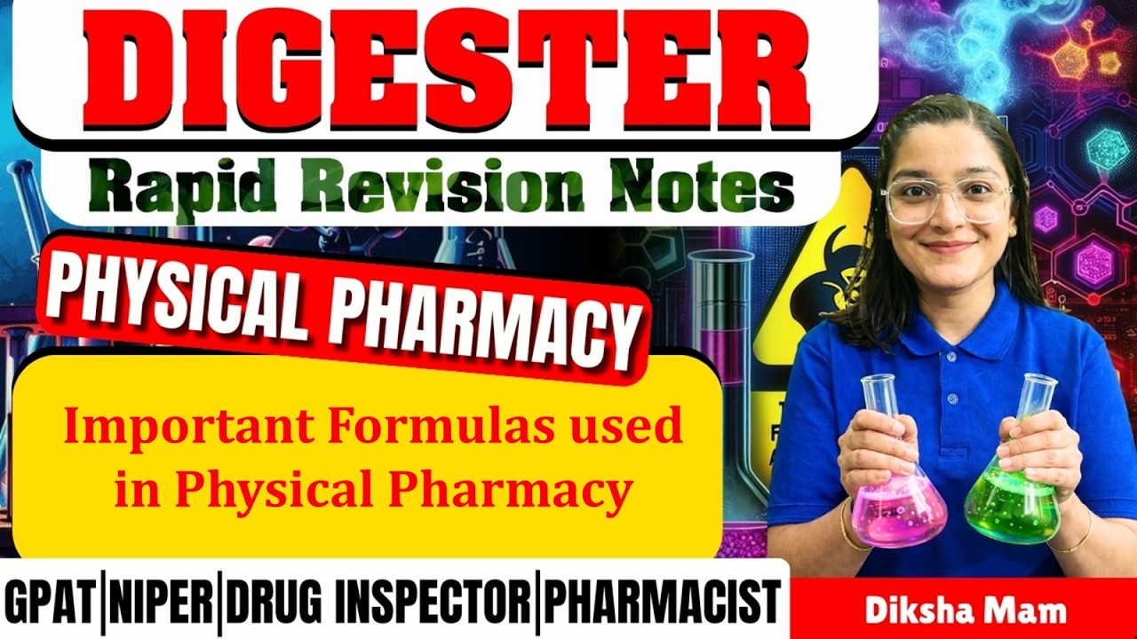 D-271 | Important Formulas Used in Physical Pharmacy | Physical Pharmacy | Rapid Revision Notes