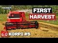 HARVESTING OUR FIRST CROPS!! FS22 Timelapse Korpi Ep 5