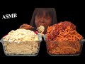 Asmr tomato sauce  cheesy creamy alfredo spaghetti mukbang no talking sticky eating sounds vikky