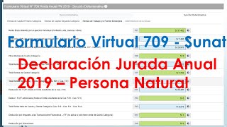 Declaración anual Sunat 2019 Persona natural| Formulario Virtual 709