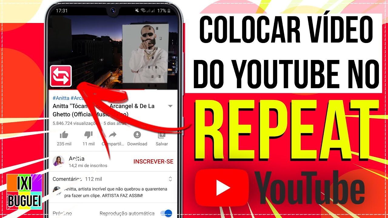Como colocar vídeo do youtube no repeat Colocar Música Loop Repetir
