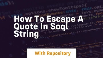 How to escape a quote in soql string