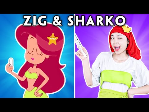 Sharko's Magic Show With Marina - Zig & Sharko With Zero Budget! | Zig and Sharko Funny Animation