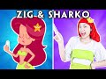 Sharkos magic show with marina  zig  sharko with zero budget  zig and sharko funny animation