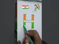 Making indian 🇮🇳 on alphabet H||#shortsfeed #trending #shortvideo #shorts #viral #india #drawing