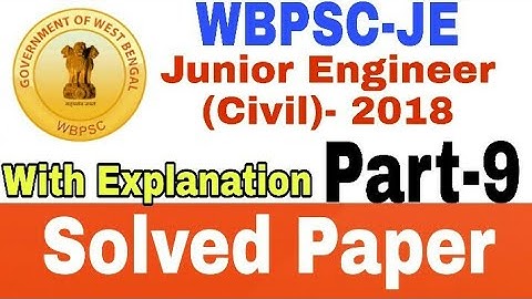 wbpsc junior engineer civil previous year question papers I Part-9 I (Hindi)