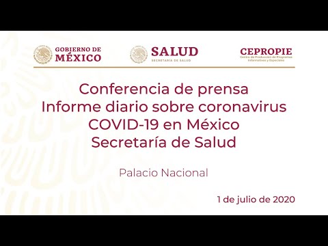 Informe diario sobre coronavirus COVID-19 en México. Secretaría de Salud. Miércoles 1 de julio, 2020