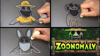 Zoonomaly Pancake Art - Zoo keeper, Monkey, Rabbit