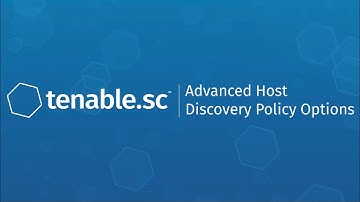 Advanced Host Discovery Policy Options in Tenable.sc