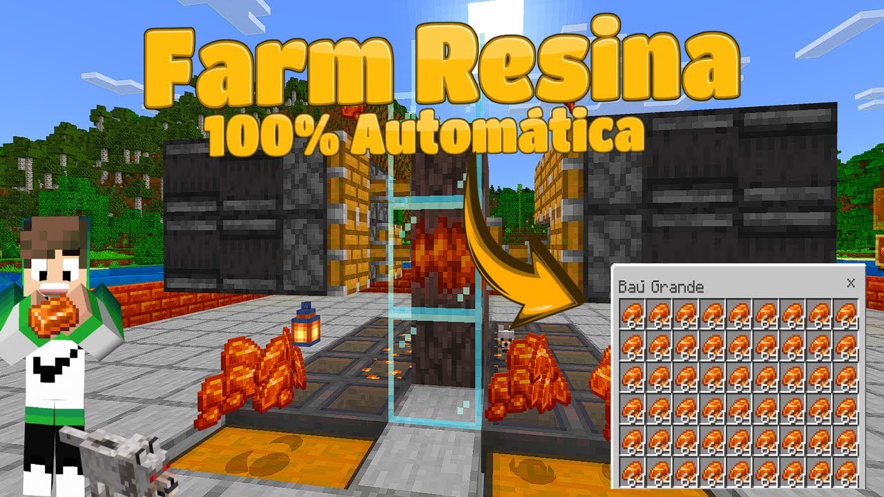 MELHOR FARM 100% AUTOMÁTICA DE RESINA MINECRAFT 1.22 ( JAVA - BEDROCK ...