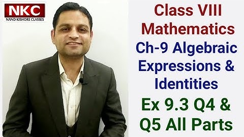 Class 8 Maths Ex 9.3 Q4 & Q5 All Parts Ch9 Algebraic Expressions & Identities Addition & Subtraction
