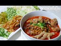 ขนมจีนน้ำเงี้ยวตีนไก่ ซี่โครงหมู ตำเครื่องแกงเอง ลำแต้แต้เจ้าEp.23| แม่บ้านก้นครัว