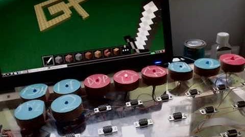 Programming Minecraft with Flotsam tangible bricks on the Raspberry Pi