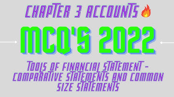 Ch 3 Tools of financial statement analysis - Comparative statement and Common size statement mcq