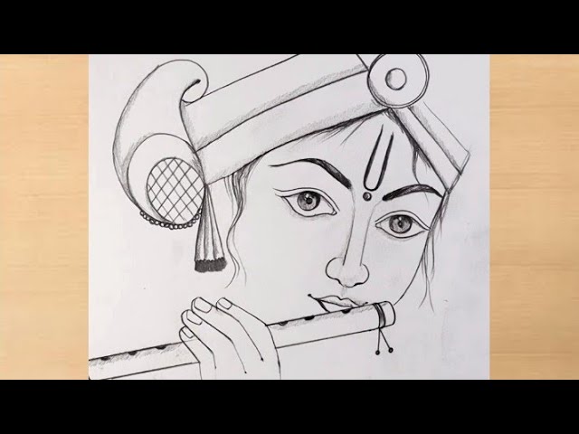 Lord Krishna drawing 