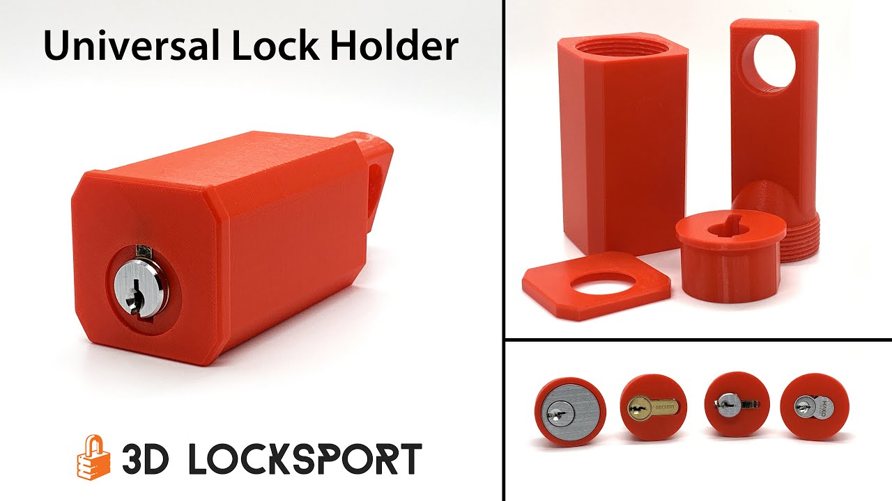 Universal Lock Holder for KIK, SFIC, Mortise & Euro Locks by 3D