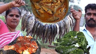 Cooking Steamed FISH - FISH Fry - FISH Curry Recipe | VILLAGE FOOD
