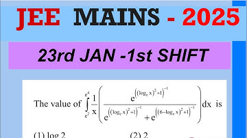 value of integration from e2toe4 1/x(e^((logx)^2 +1)^-1/e^((logx)2 +1)^-1 +e^((6-logx)2 +1)^-1)dx is