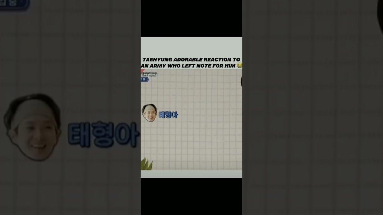Taehyung adorable reaction to an army leaving a note for him 