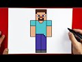 How to draw steve minecraft  very easy