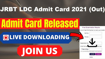 JRBT LDC Admit Card 2021 (Released) - Download JRBT Tripura Group C Hall Ticket Here