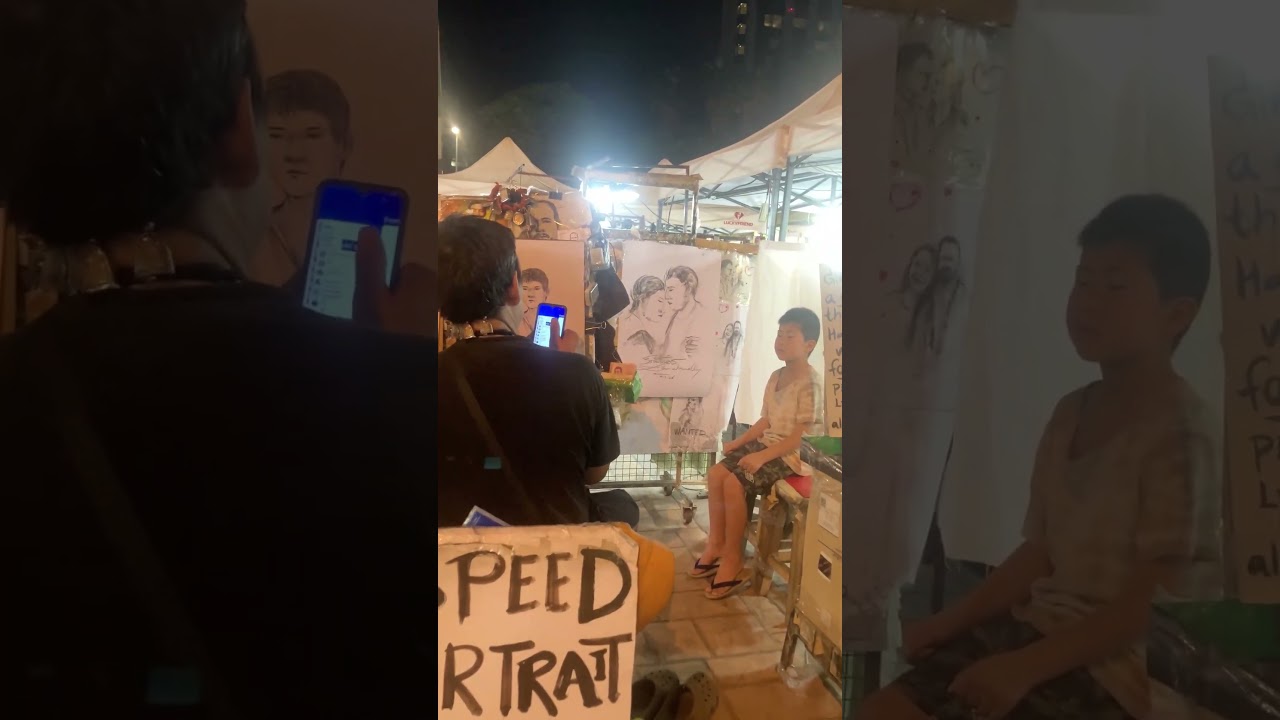 チェンマイナイトバザールの3分似顔絵 #chiangmai #チェンマイ #nightbazaar