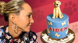 HOW TO MAKE A CUTE FONDANT DOG CAKE TOPPER | We Heart Cake