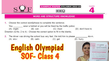 SOF Sample Paper Class 4 | IEO SOF Sample Paper | SOF English Olympiad Class 4 2023