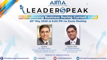 Re Organising business during current crisis – #AIMAleaderSpeak