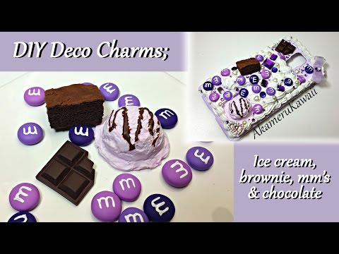 Diy Ice Cream Brownie Chocolate Mm S Charms Pomer Clay Deco Piece Tutorial-11-08-2015