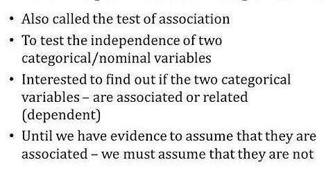 Biostatistics Lecture 4 Part 1 (Chi Square Test of Independence / Association)