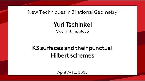 K3 surfaces and their punctual Hilbert schemes - Yuri Tschinkel