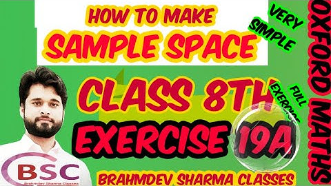 class 8 exercise 19A | Oxford math | what is Sample space | @BrahmdevSharmaClasses