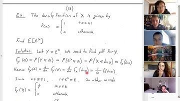 Zoom Continuous Random Variables Lecture 2