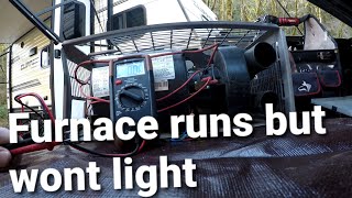 Suburban RV furnace won't light, blows cold.  Troubleshooting tips from RV TECH TIPS