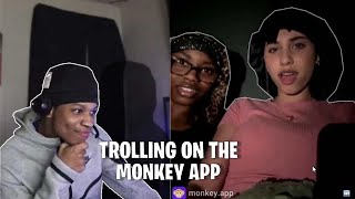 TROLLING PEOPLE ON THE MONKEY APP AND PULLING PRETTY FEMALES.. she was feeling me