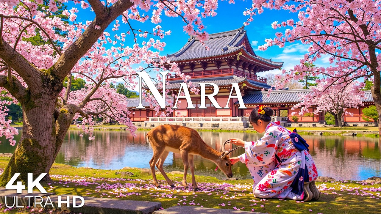 Spring in Nara, Japan 4K 🦌 Relaxing Music with Beautiful Natural Landscape | 4K Ultra HD