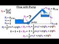 Physics 34.1  Bernoulli&#39;s Equation &amp; Flow in Pipes (21 of 38) Flow with Pump***