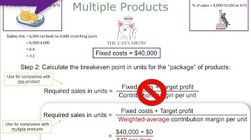 Breakeven Point for a Company with Multiple Products