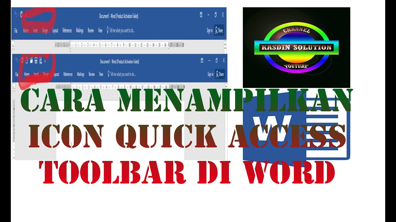 CARA MENGAKTIFKAN QUICK ACCESS TOOLBAR DI WORD 