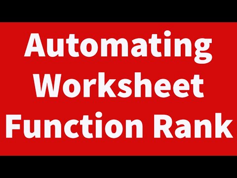 Automating Rank Worksheet Function