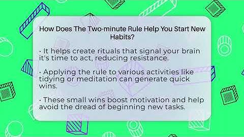 How Does The Two-minute Rule Help You Start New Habits? - Habit Hacks Hub