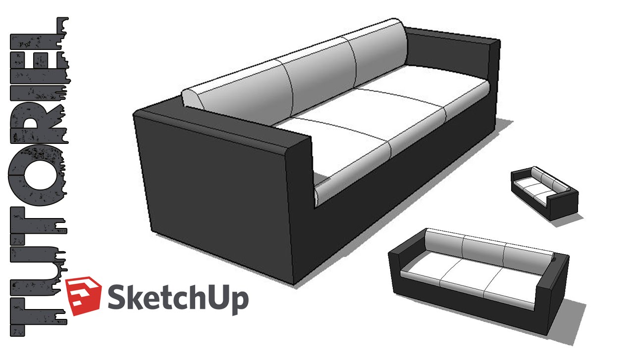 SketchUp Tutoriel Dessin  canap   3 places YouTube