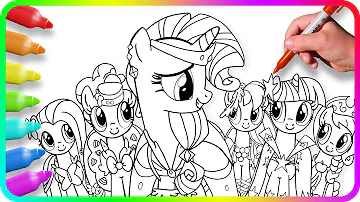 MY LITTLE PONY Coloring Pages / How to color My Little Pony easy. MLP. Simple Drawing Tutorial Art