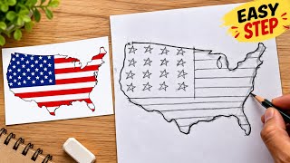 USA map drawing | America map drawing 