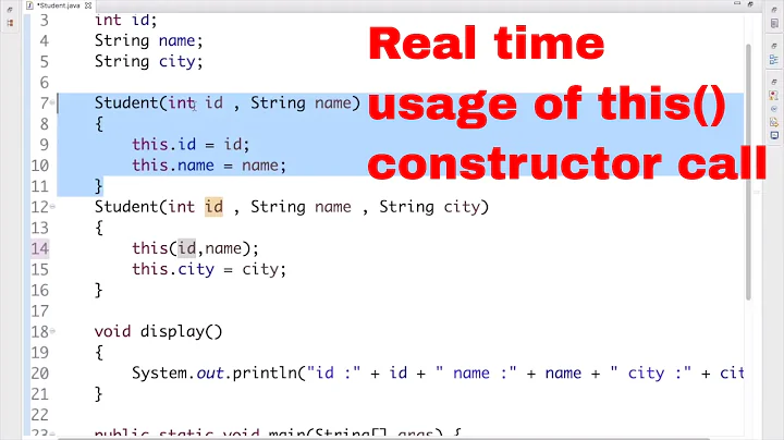 Real time usage of this() constructor call || How constructor chaining works in real time || part 4