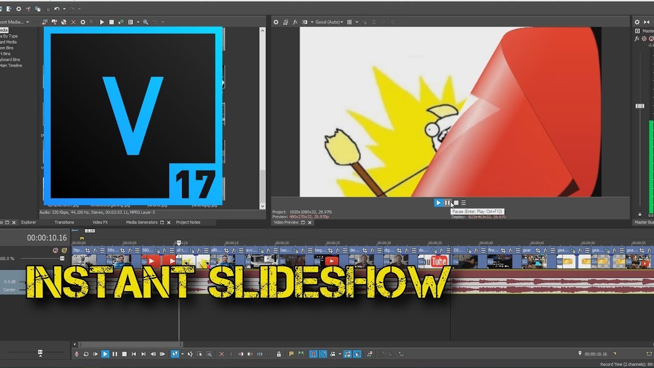Create Instant Picture Slideshow in Vegas Pro 17