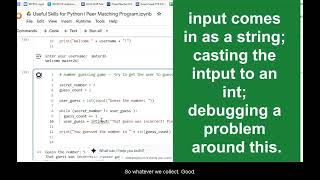 Python I Peer Matching Program Skills Accelerator Video Part 1